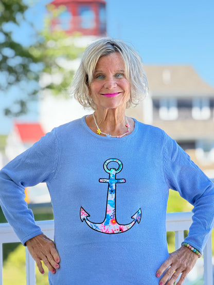 BEACH CLUB PERRI CAPE COD ANCHOR SWEATER