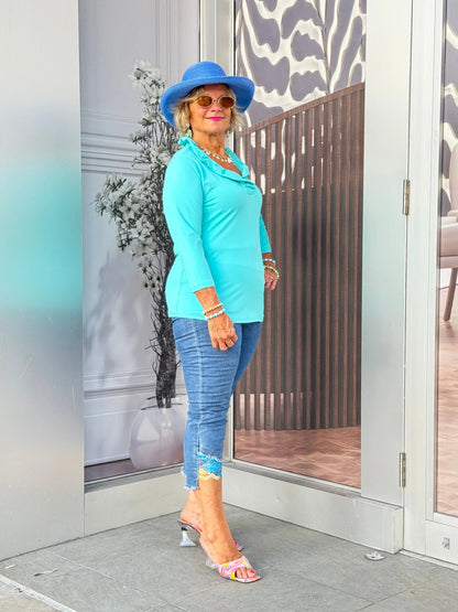 LULU-B SEAFOAM RUFFLE TOP