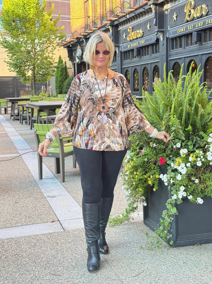 LEOPARD TAN FASHION TOP