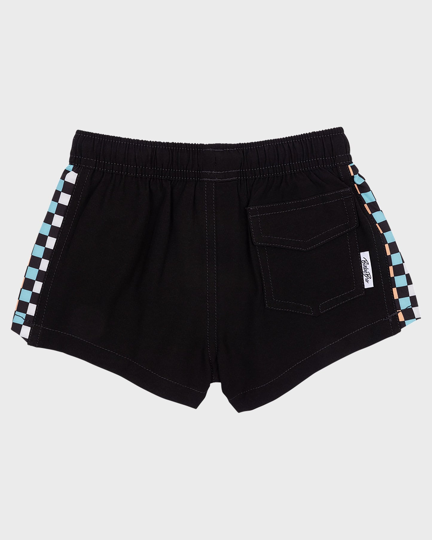 BinkyBro x Quiksilver Checkers Black Swim Trunks