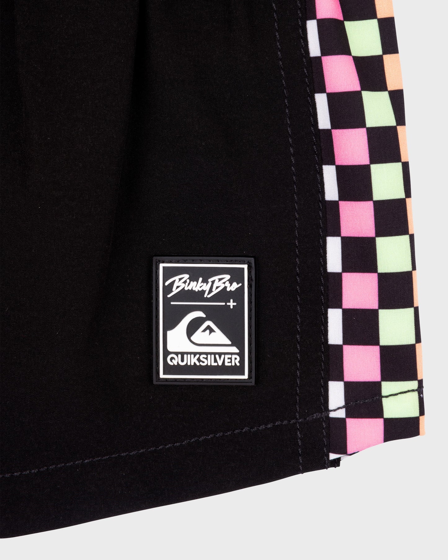 BinkyBro x Quiksilver Checkers Black Swim Trunks
