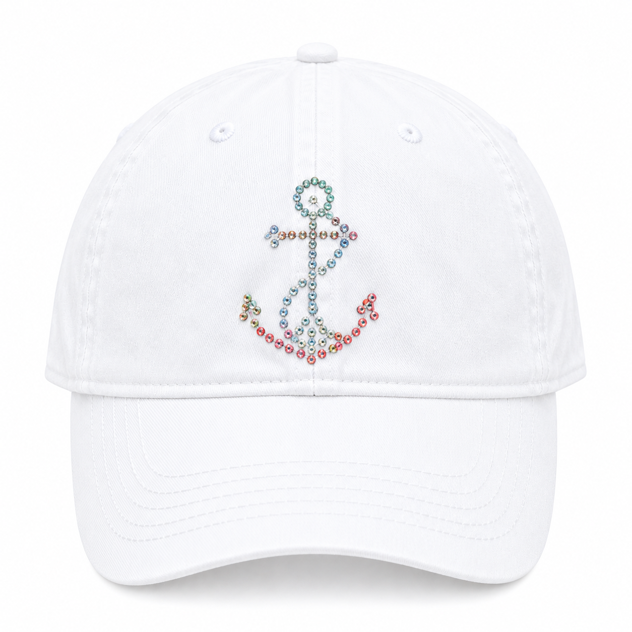 Bling White Anchor Hat