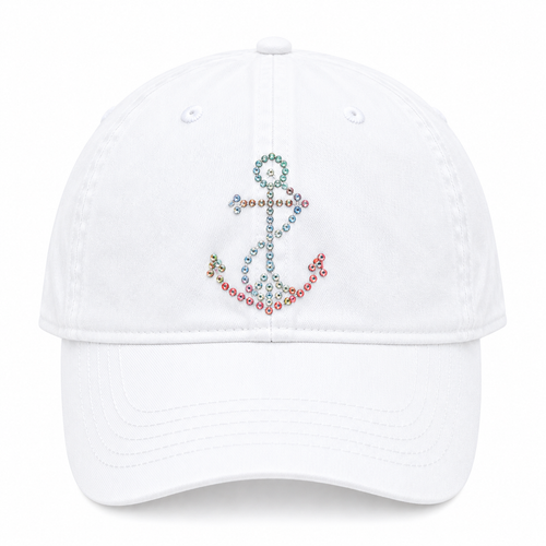 Bling White Anchor Hat