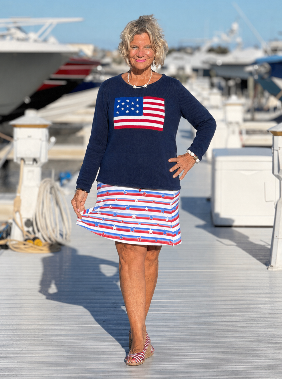 LULU-B NAVY FLAG SWEATER