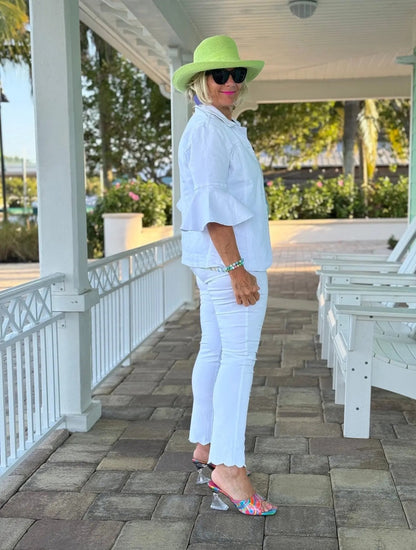 ETHYL WHITE SCALLOP JEANS