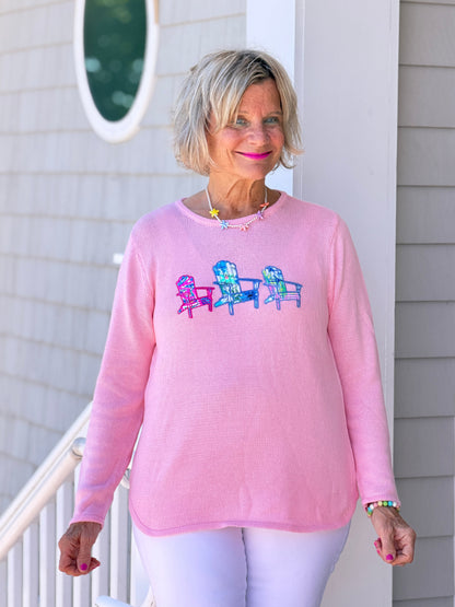 BEACH CLUB PINK ADIRONDACK SWEATER