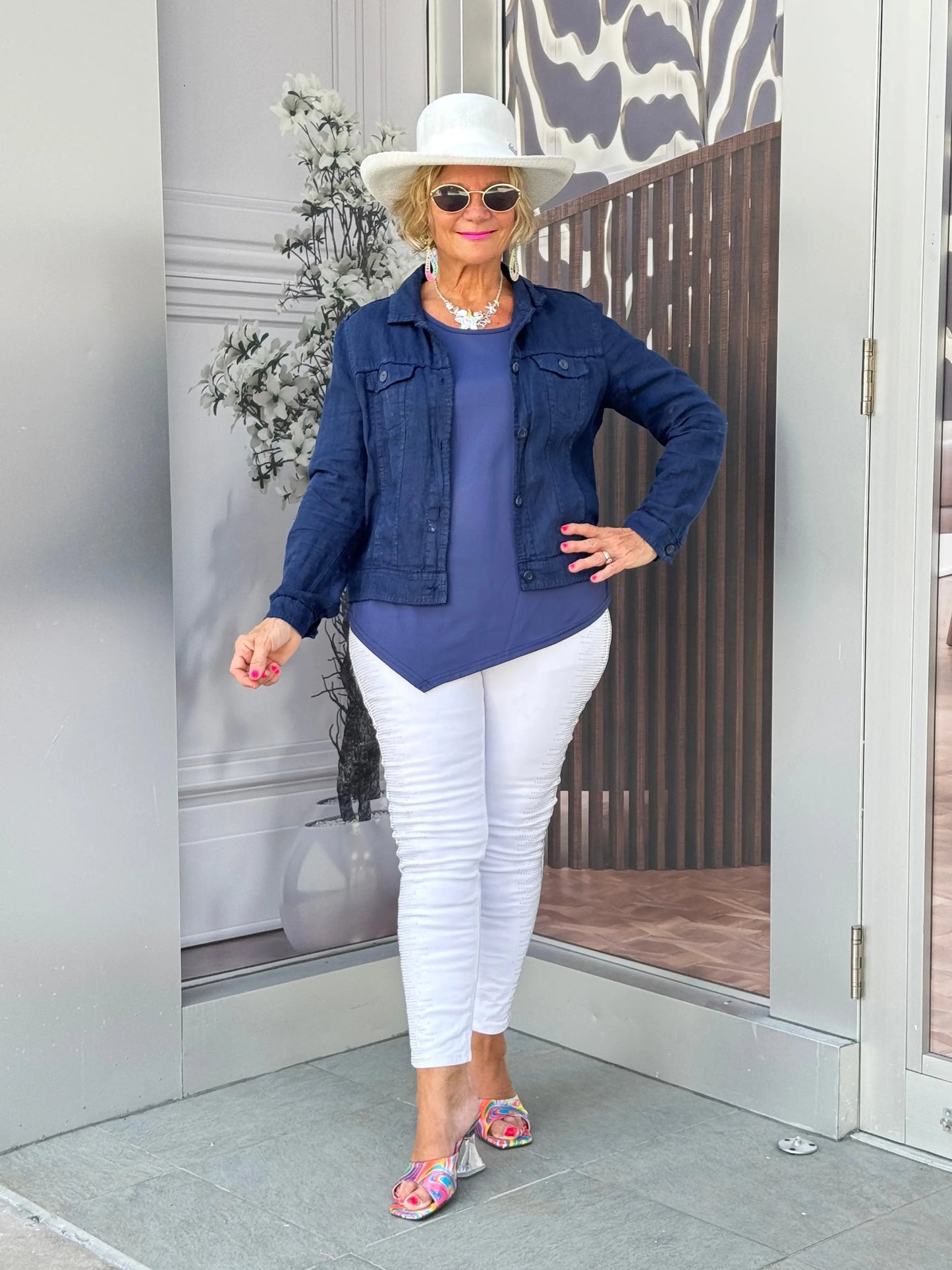 LULU B NAVY LINEN JACKET