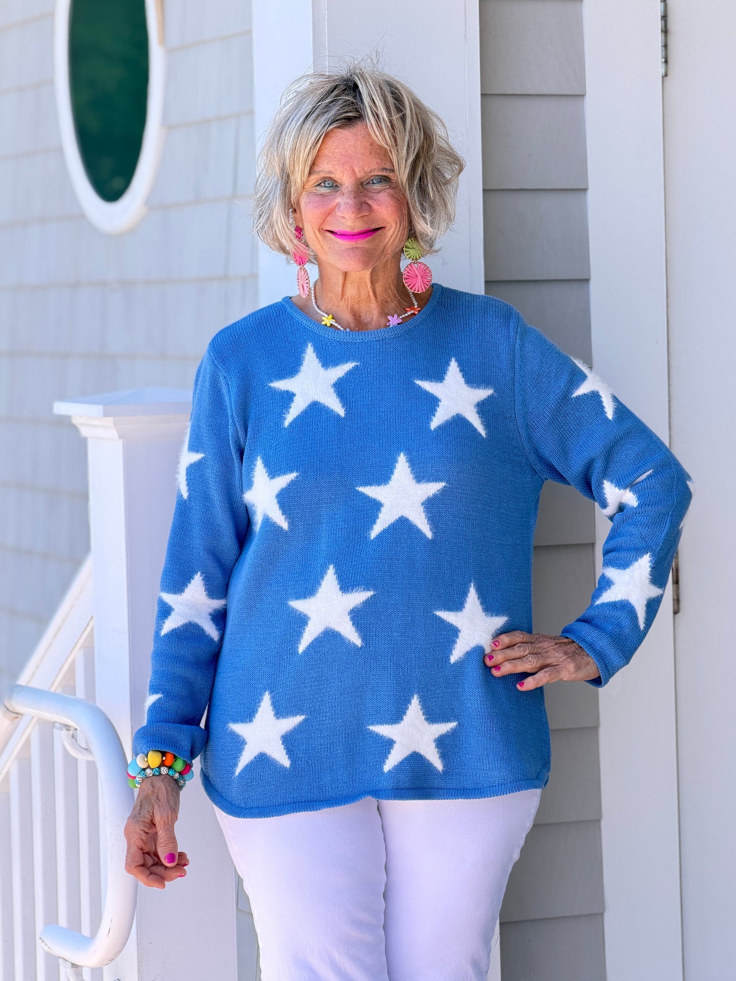LULU B PERRI DOCKSIDE FUZZY SWEATER