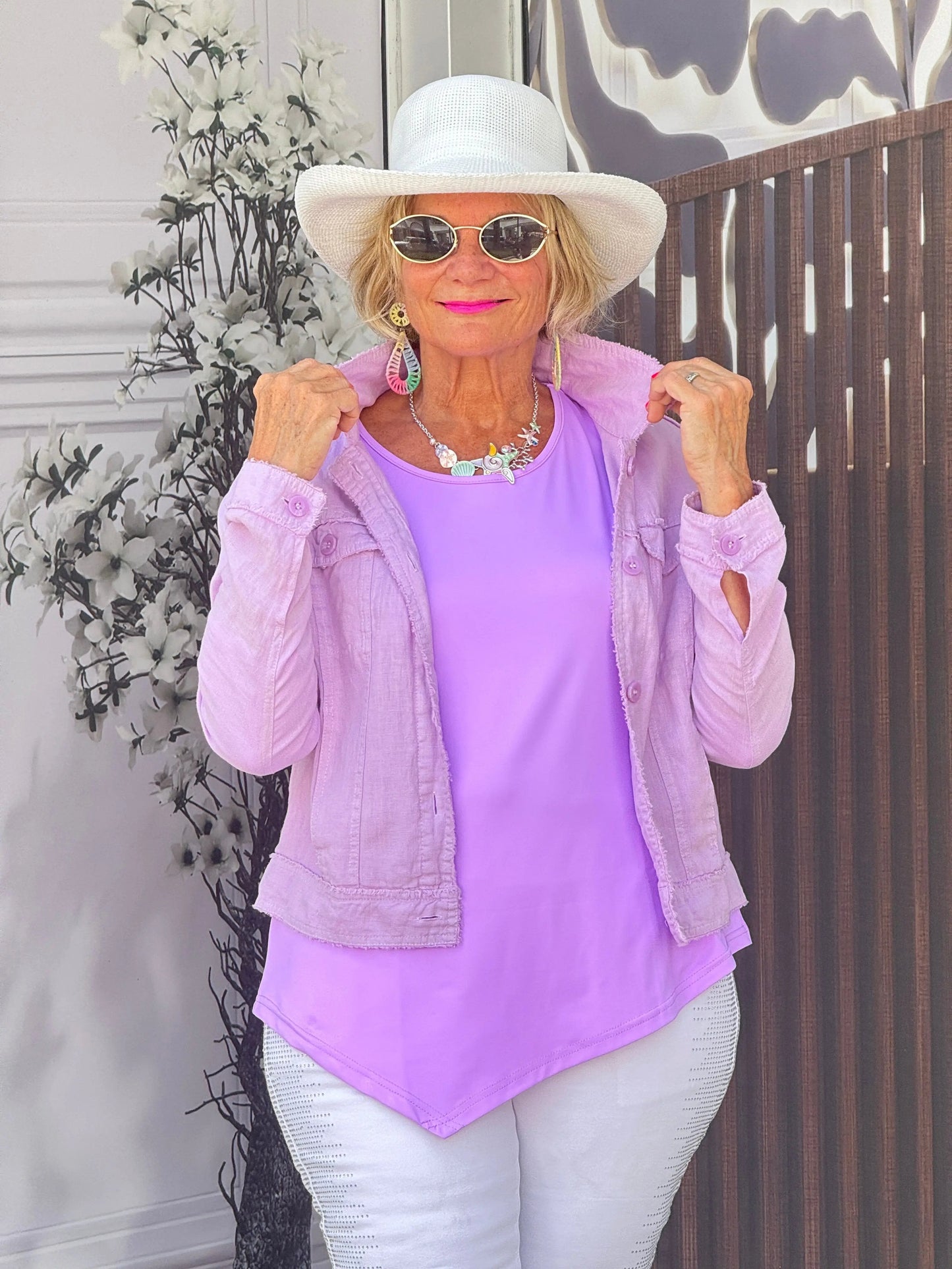 LULU B LILAC LINEN JACKET