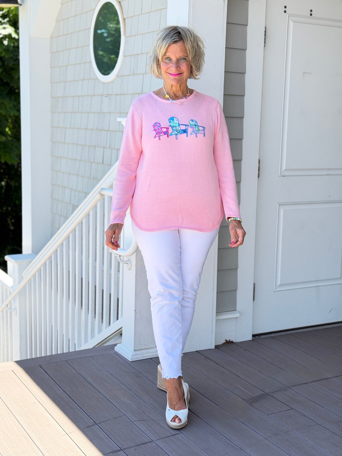BEACH CLUB PINK ADIRONDACK SWEATER