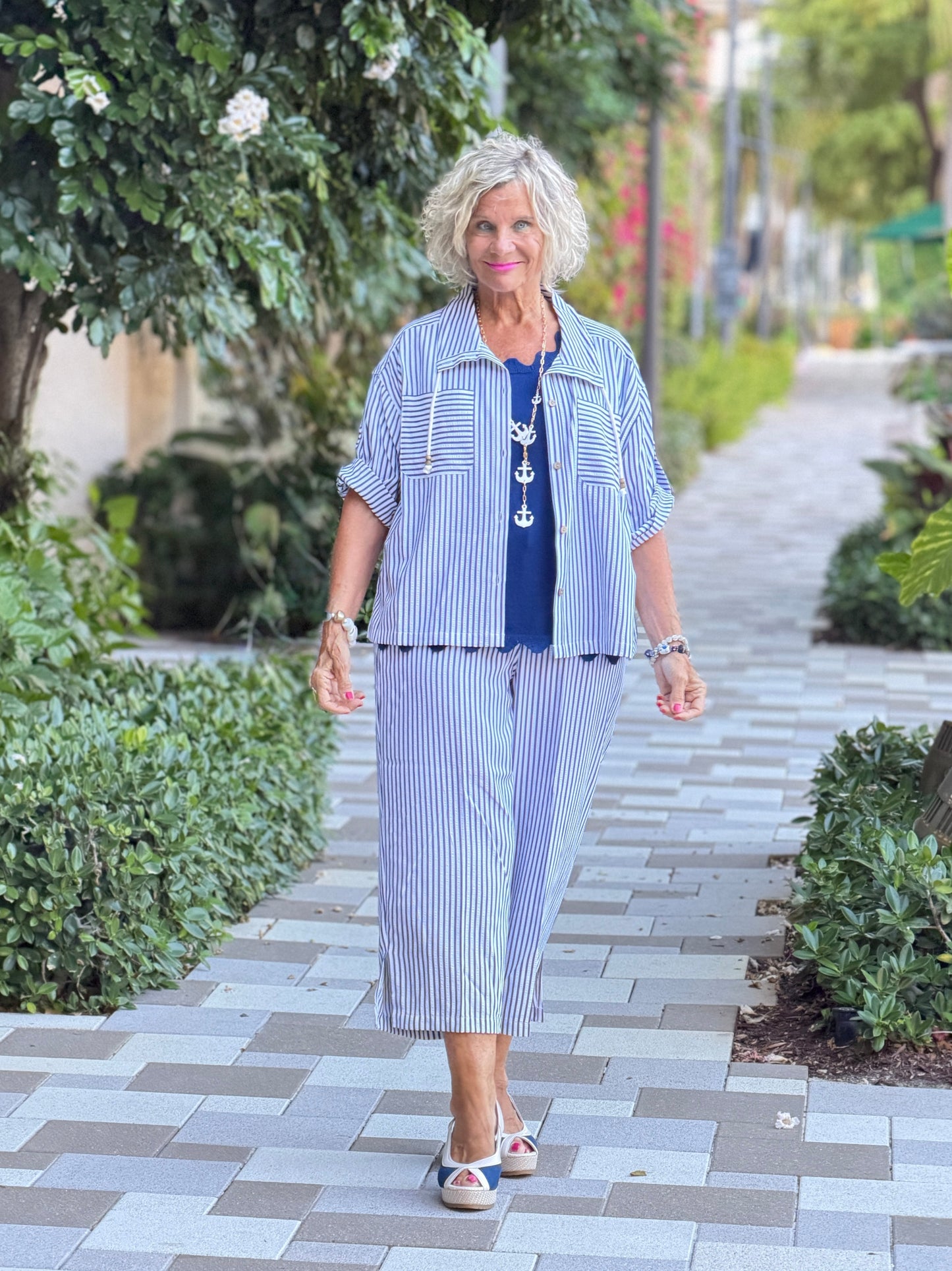 FRENCH RIVIERA NAVY SEERSUCKER JACKET