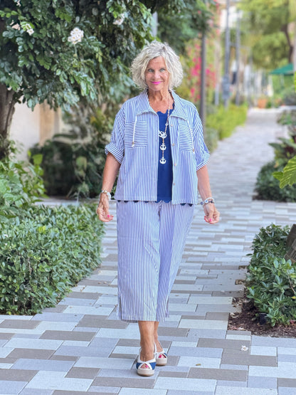 FRENCH RIVIERA NAVY SEERSUCKER JACKET