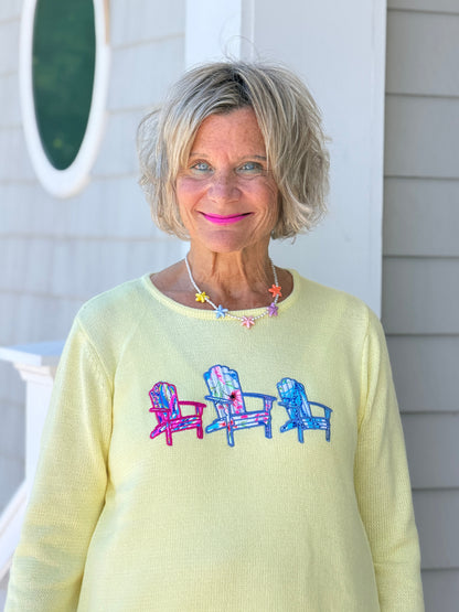 BEACH CLUB YELLOW ADIRONDACK SWEATER