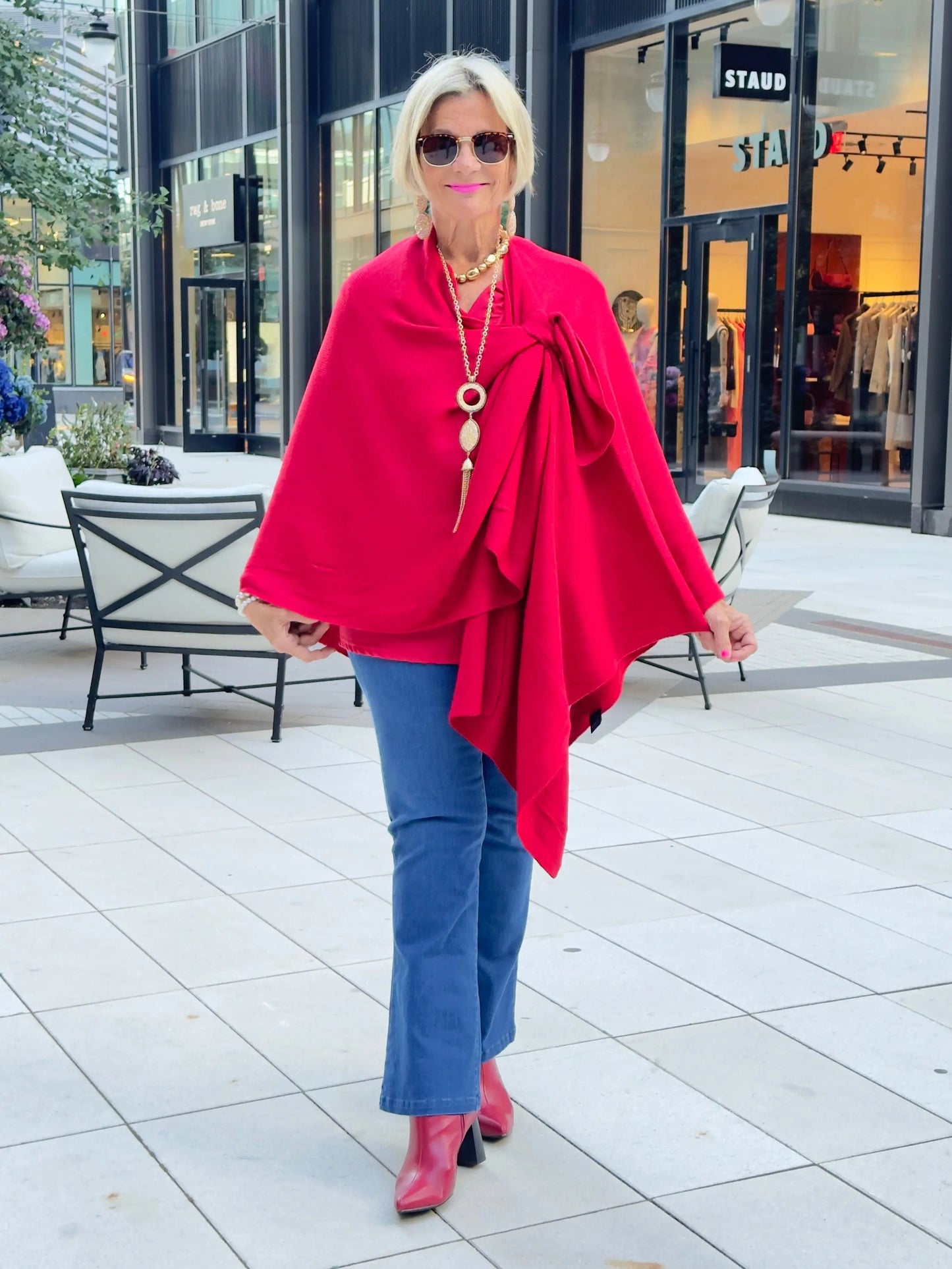 AUTUMN RED TWO WAY WRAP