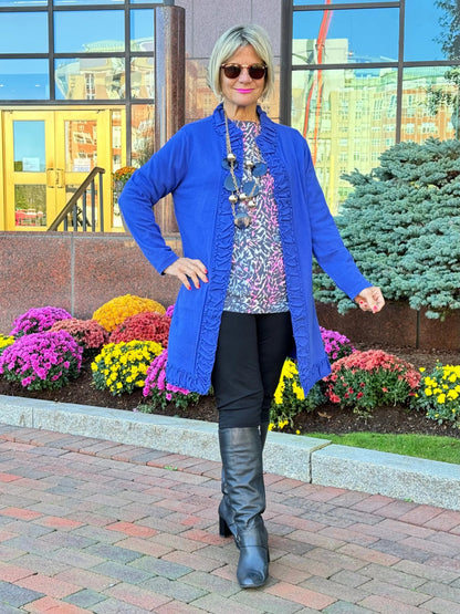 LULU-B ROUGED SAPPHIRE ROUGED CARDIGAN