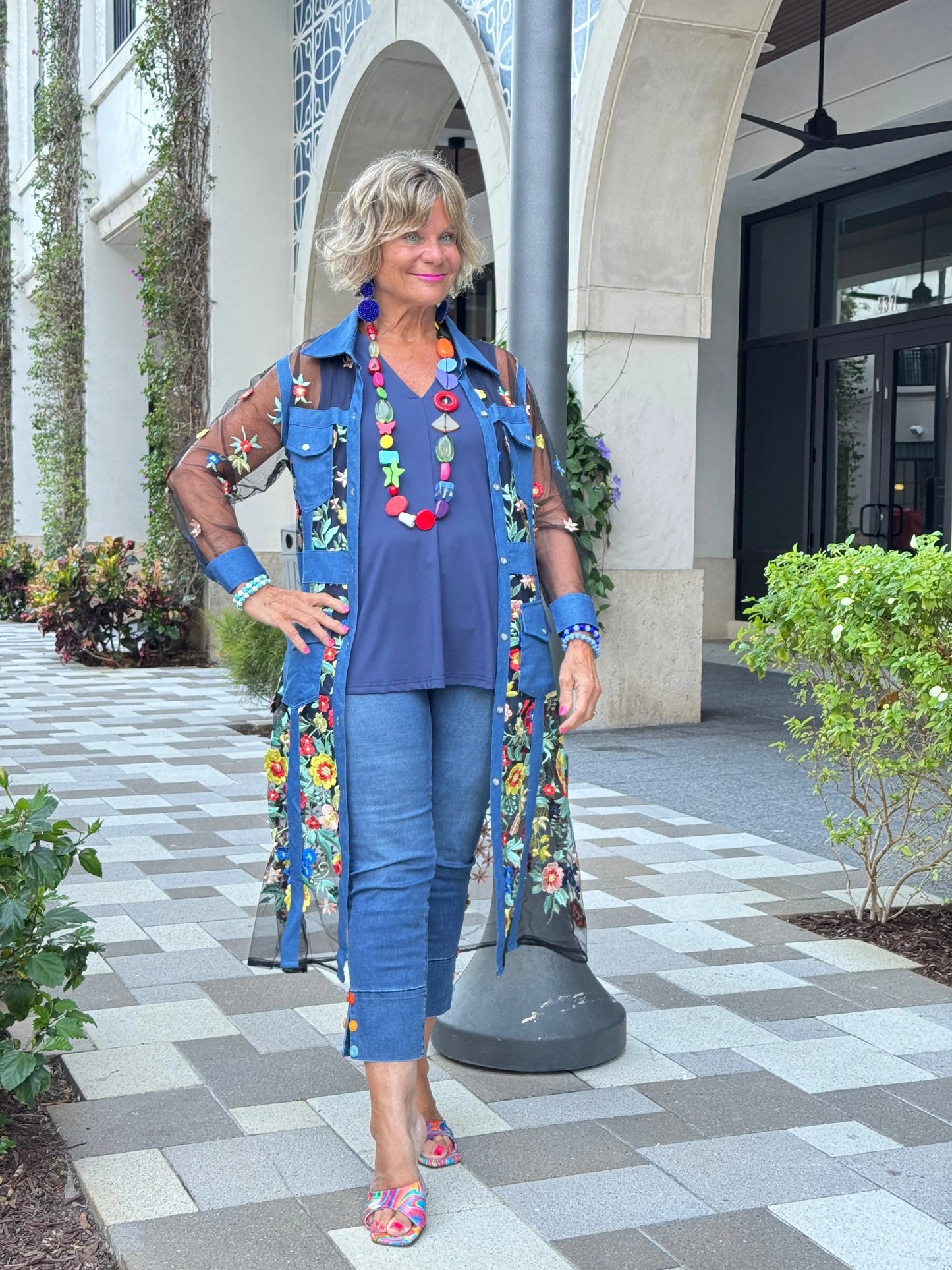 AFTERNOON NAVY LACE JACKET