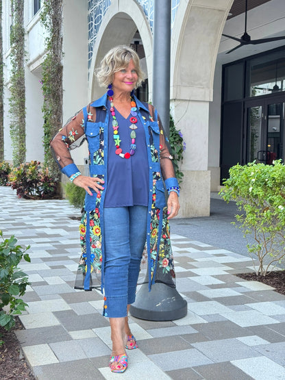 AFTERNOON NAVY LACE JACKET