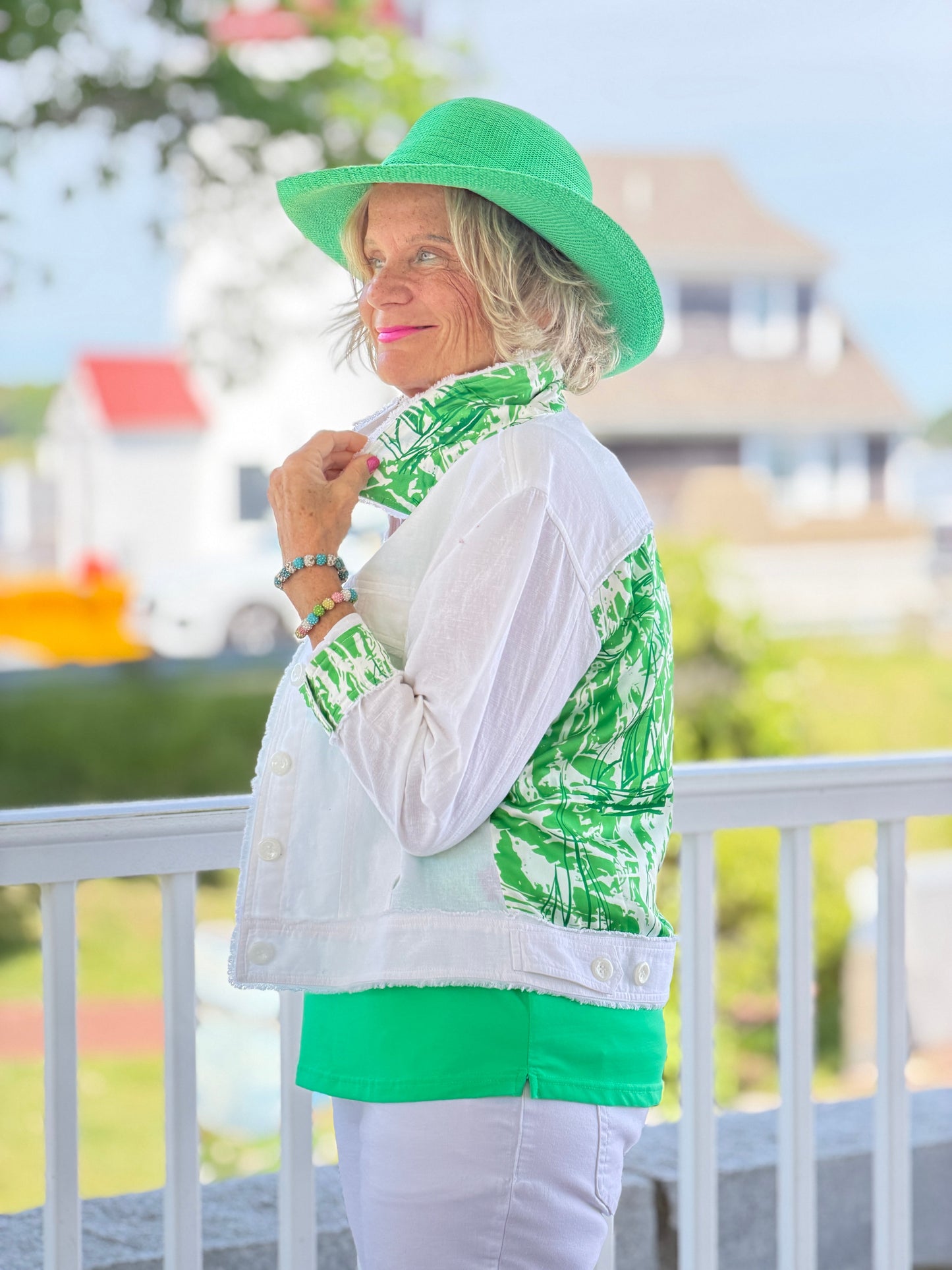 HARBOR LIGHTS GREEN LINEN JACKET
