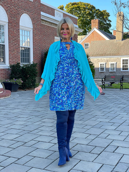 FANTASIA BLUE KEYHOLE BLU DRESS