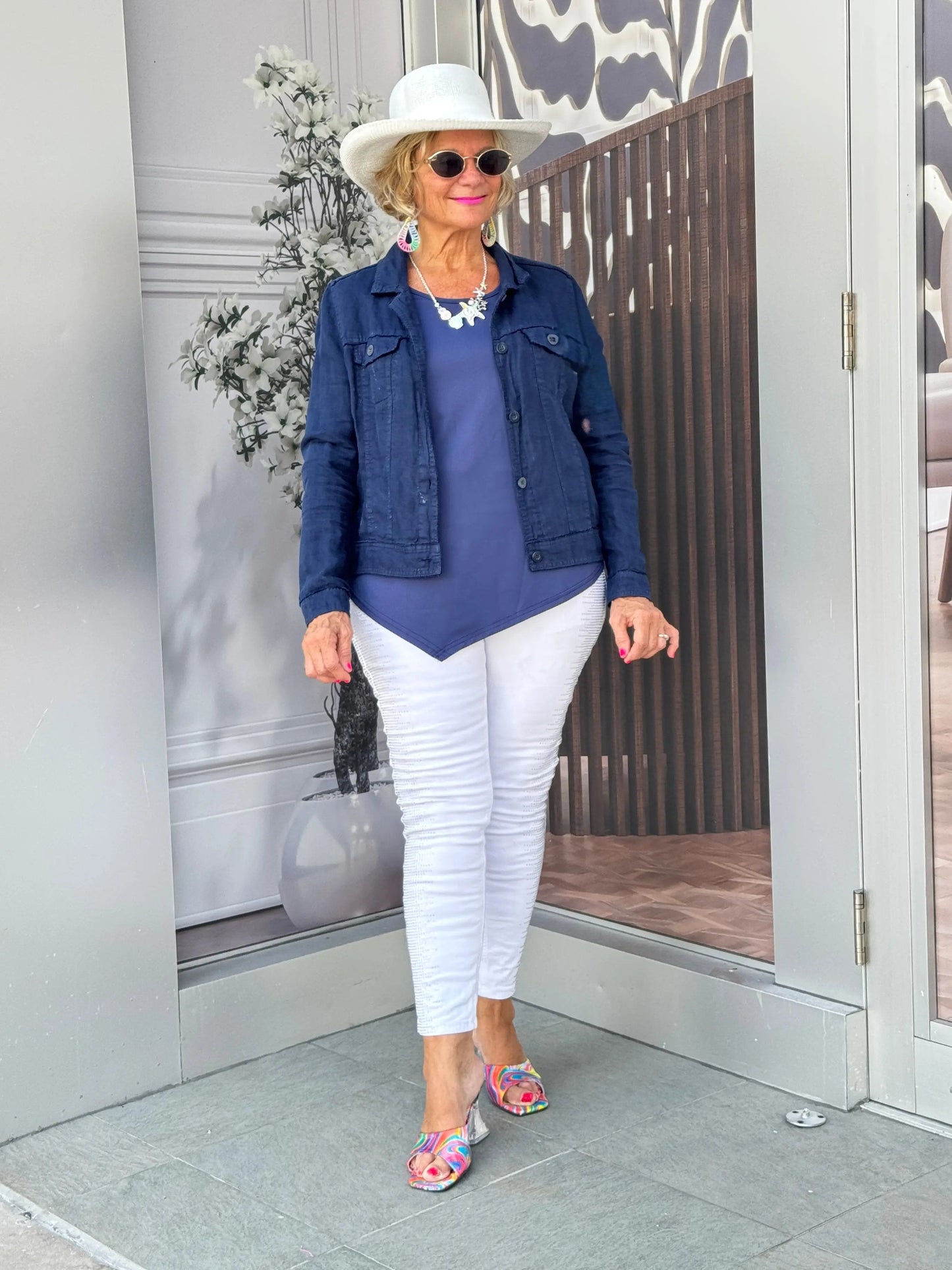LULU B NAVY LINEN JACKET
