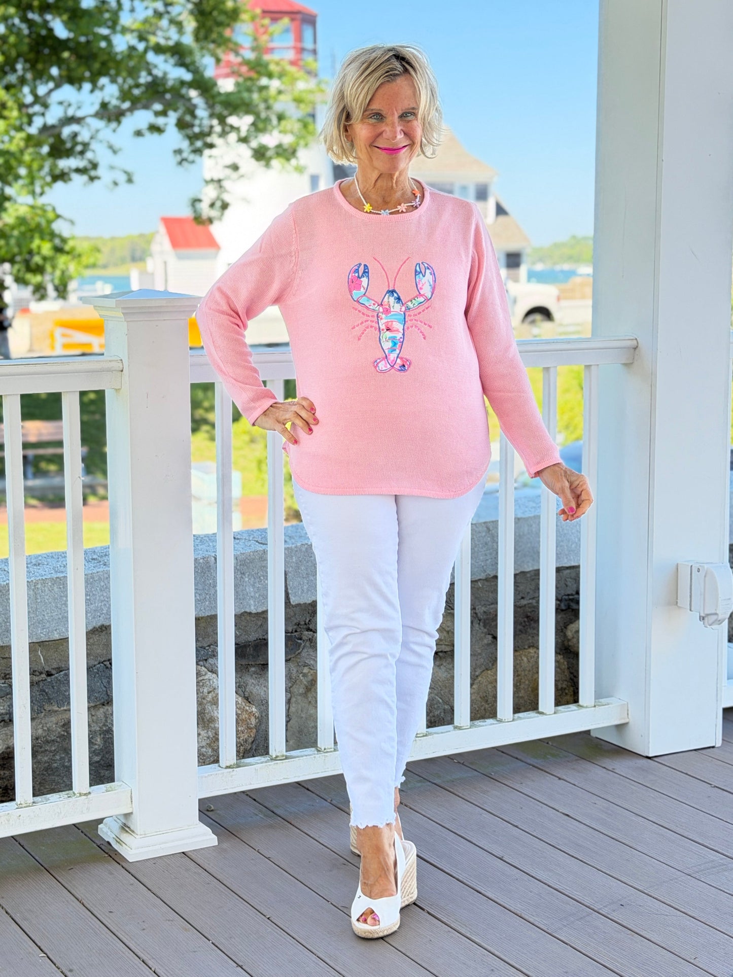 BEACH CLUB PINK LOBSTER SWEATER