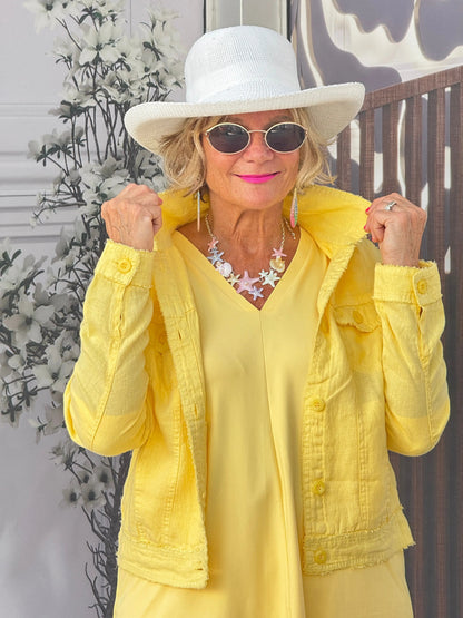 LULU B  YELLOW LINNEN JACKET