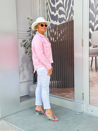 LULU B  CLEAR PINK LINEN JACKET