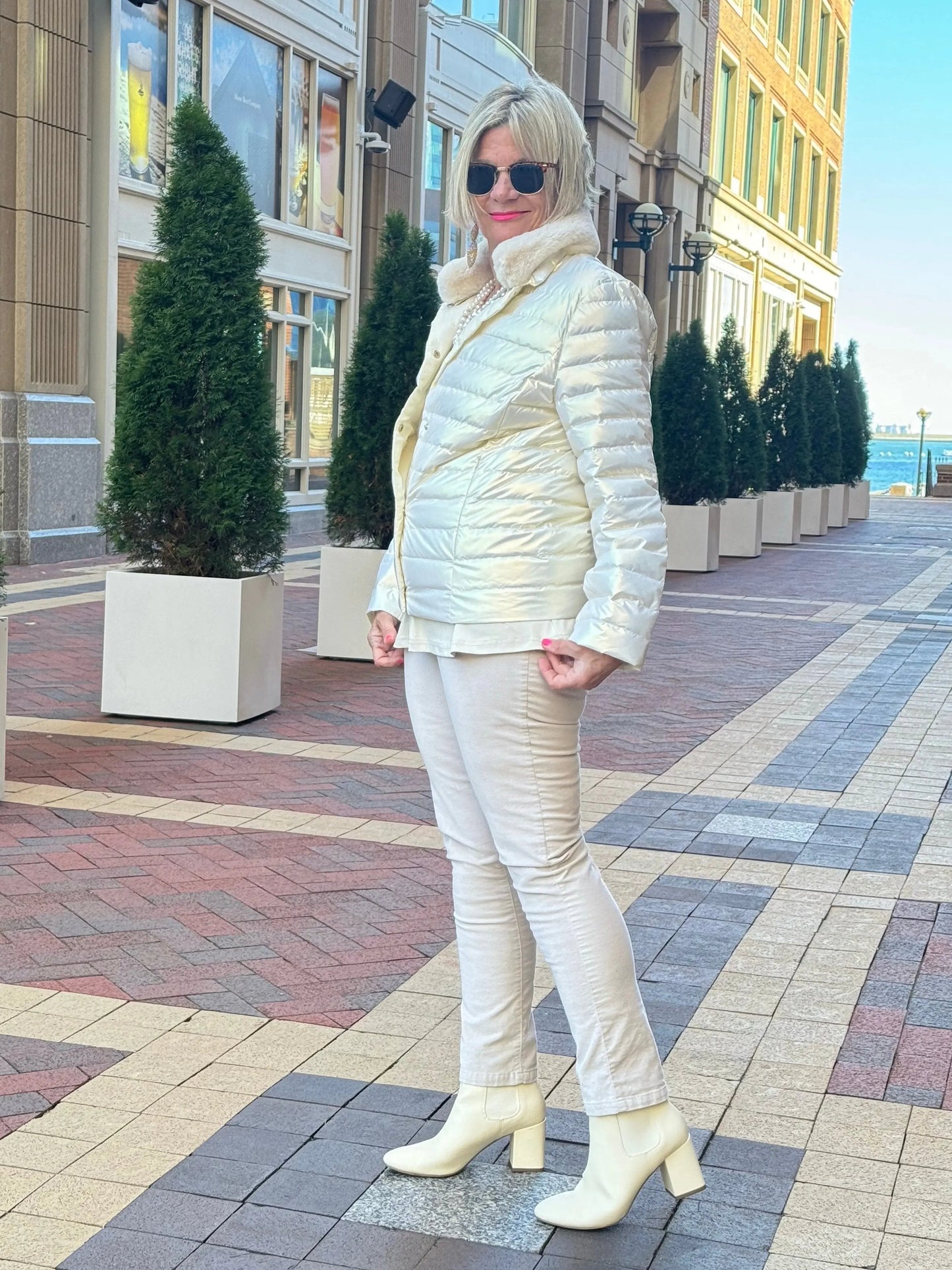 LULU-B PUFFER DOWN SNOW GOLD FAUX FUR JACKET