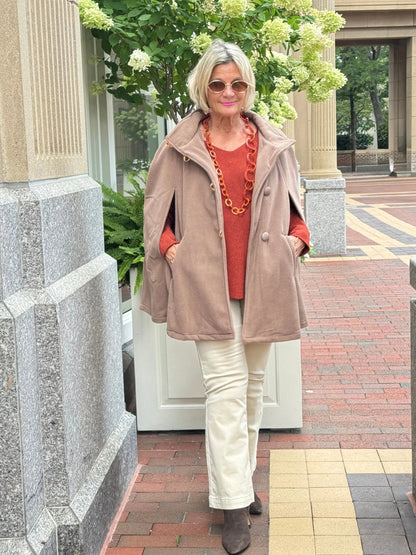 CAMEL Womens Cape Poncho Coat