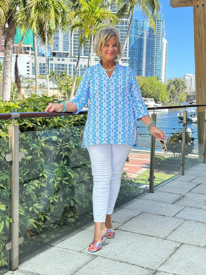 LULU B COASTAL BLOOM TUNIC