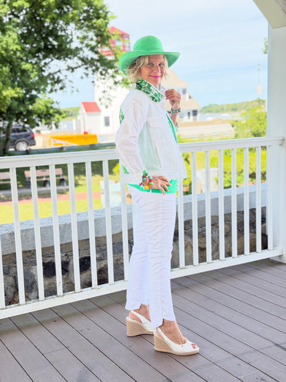 HARBOR LIGHTS GREEN LINEN JACKET