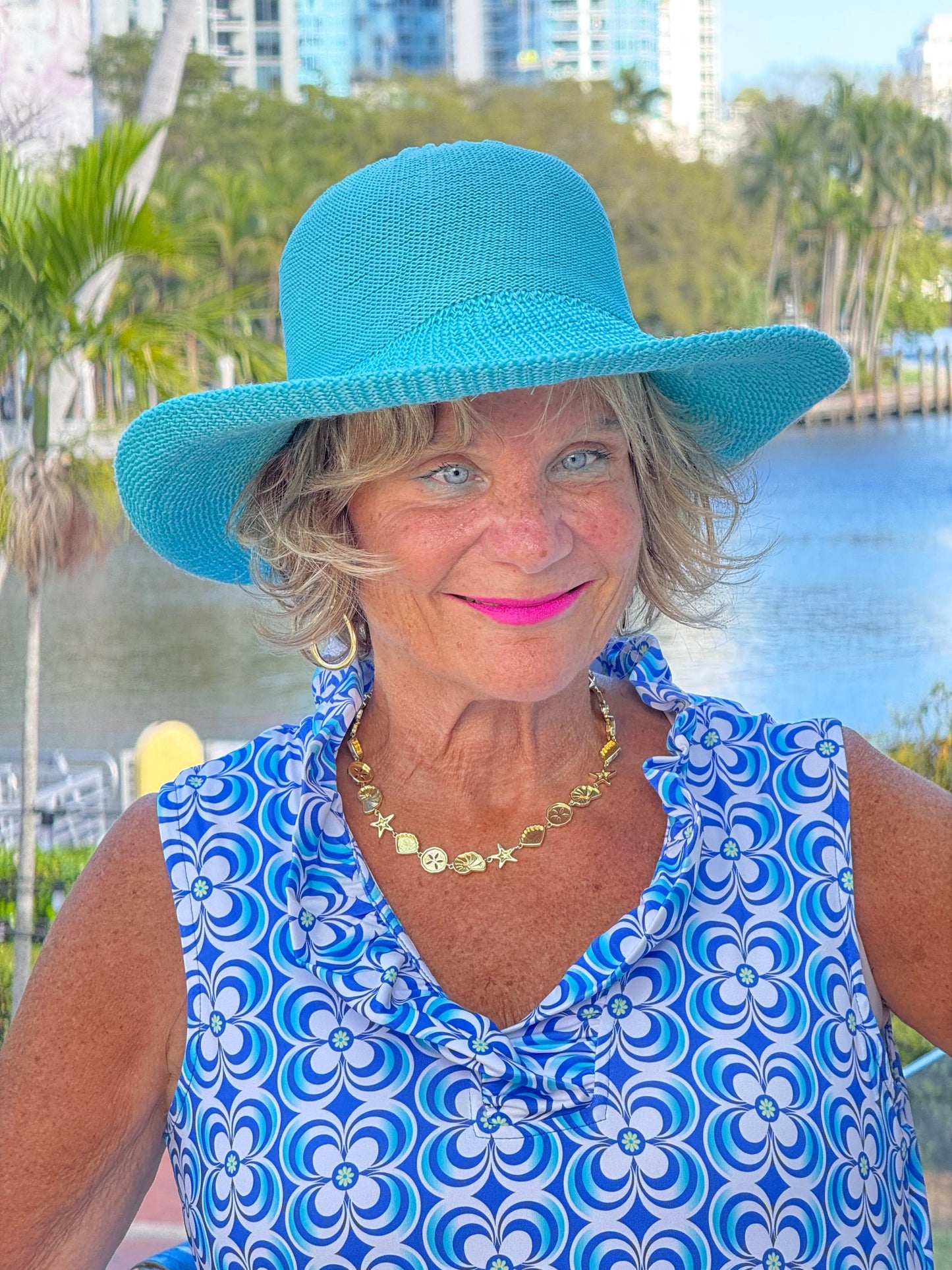 LULU B COASTAL BLOOM RUFFLE DRESS