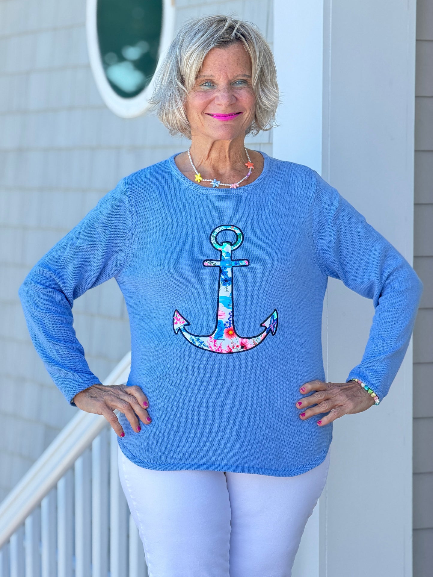 BEACH CLUB PERRI CAPE COD ANCHOR SWEATER