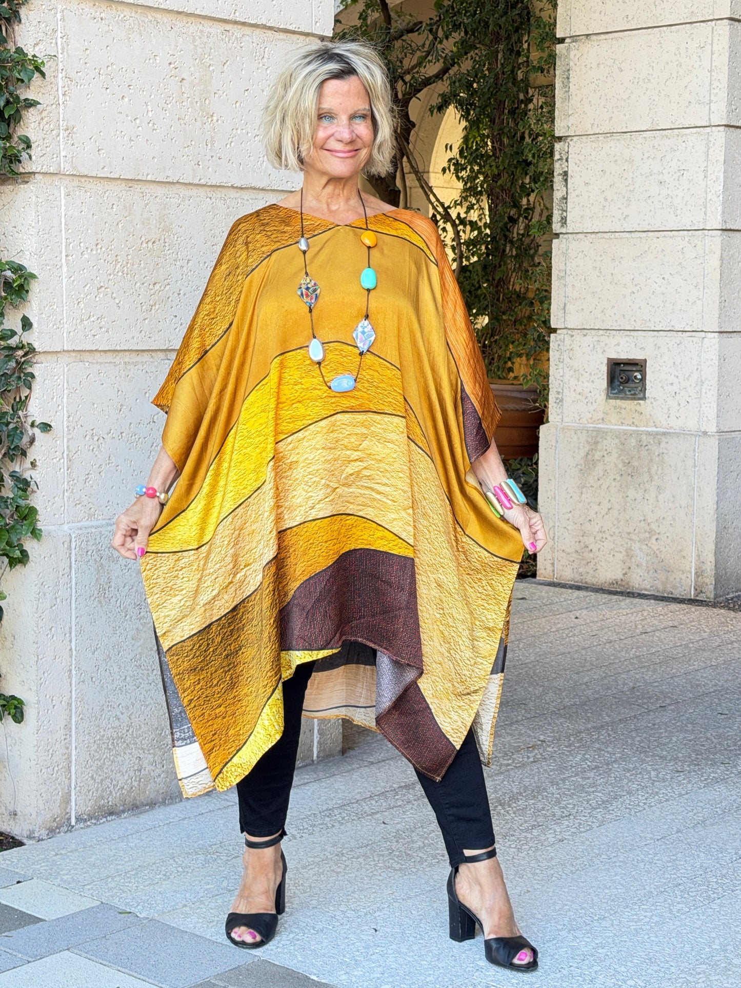 Gold & Black Geo Modal Kaftan