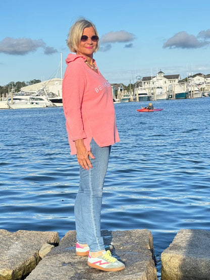 CHENILLE HOODED PEACH BEACH TIME