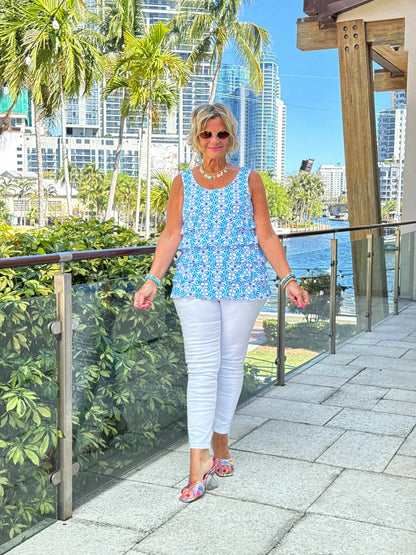 LULU B COASTAL BLOOM CHA CHA TANK