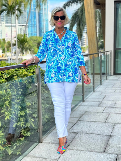 BLUE DREAMING HEARTS TUNIC