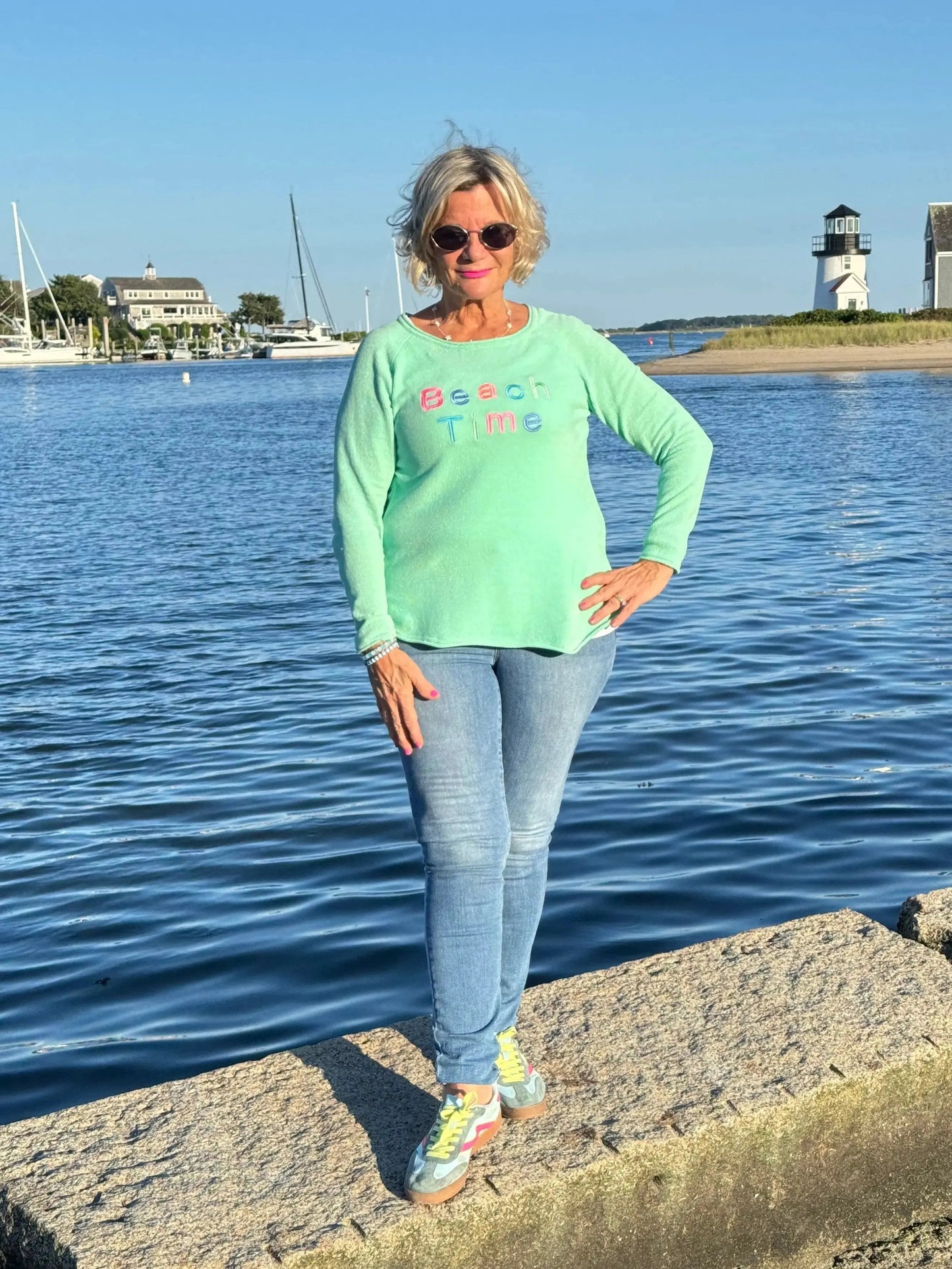 LULU-B MINT BEACH TIME SWEATER