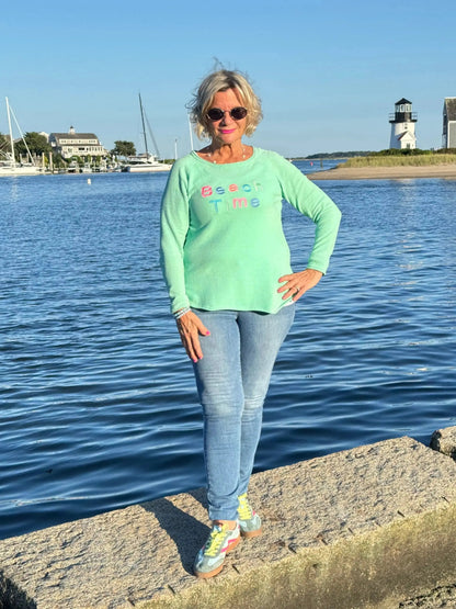 LULU-B MINT BEACH TIME SWEATER