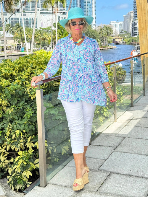 BLUE TURTLE ASYMMETRIC TOP