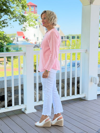 BEACH CLUB PINK SAILBOAT SWEATER