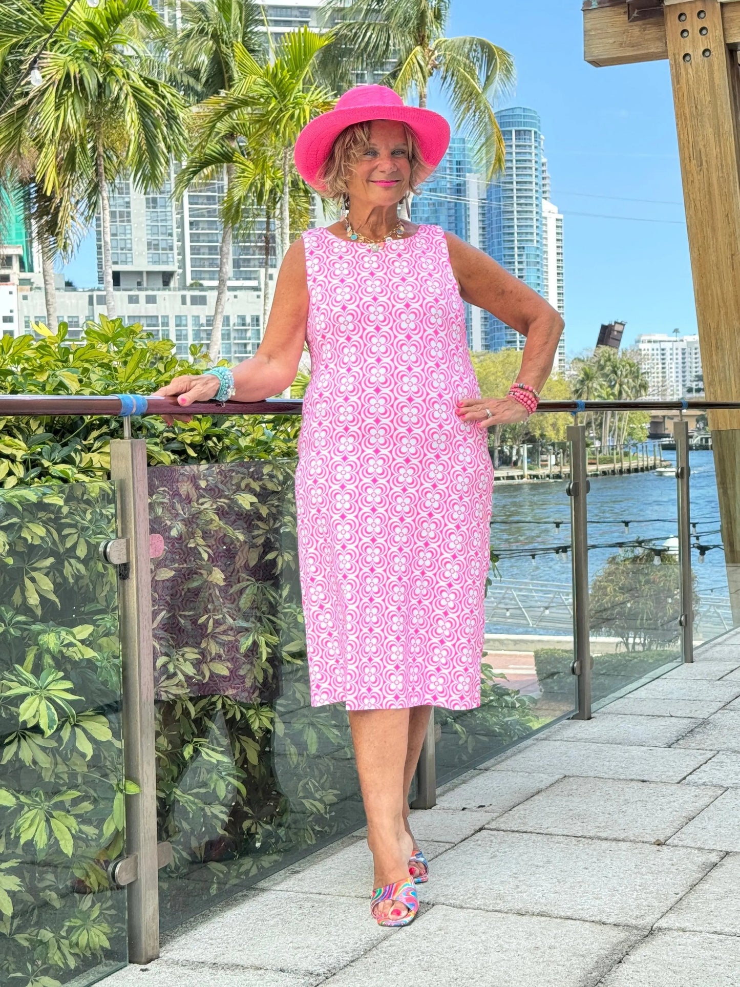 LULU B TROPIC PETALS MIDI SHIFT MAXI DRESS