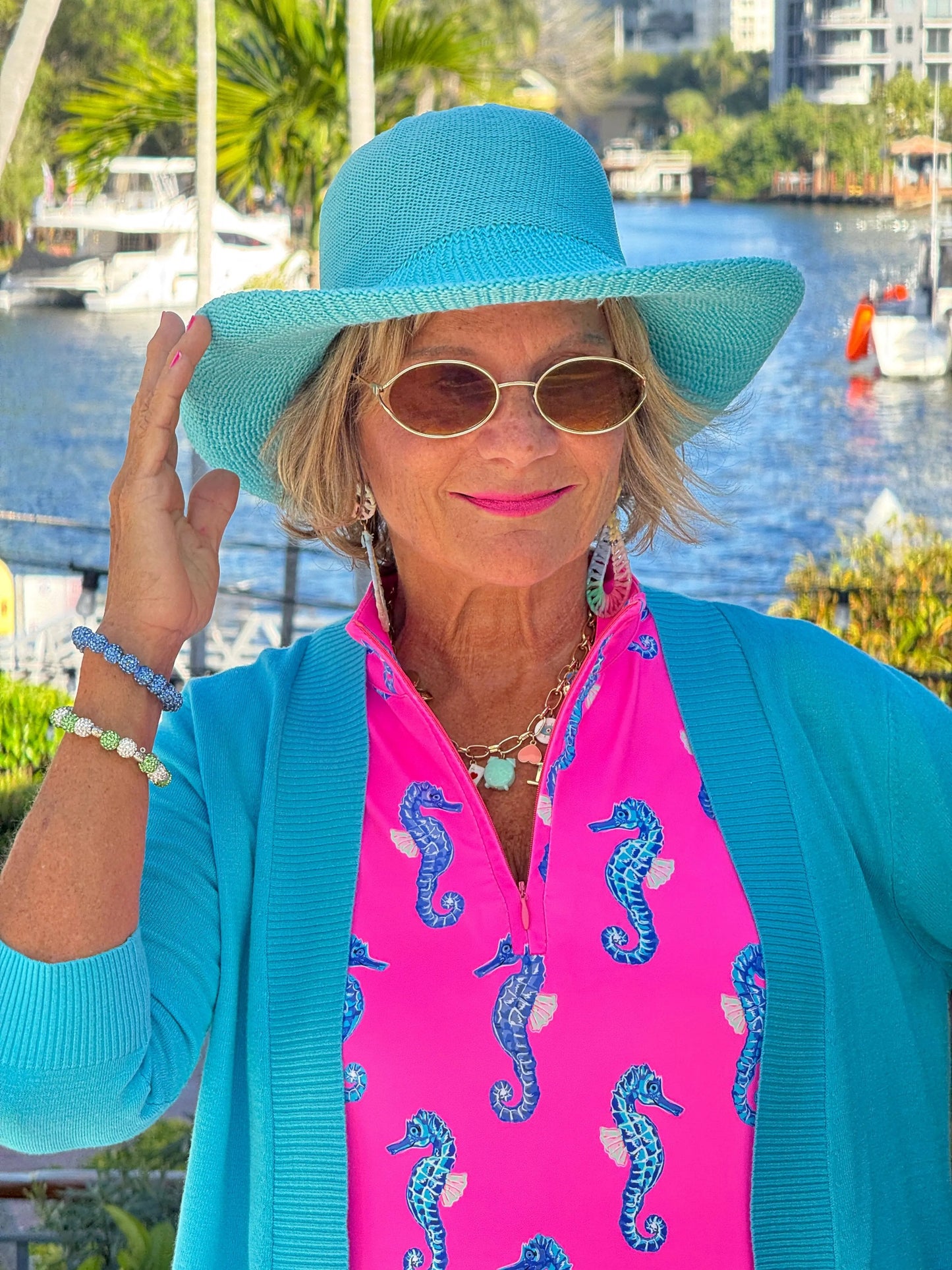 LULU B SEAHORSE BAY MIDI SLEEVELESS 1/4 ZIP MAXI DRESS