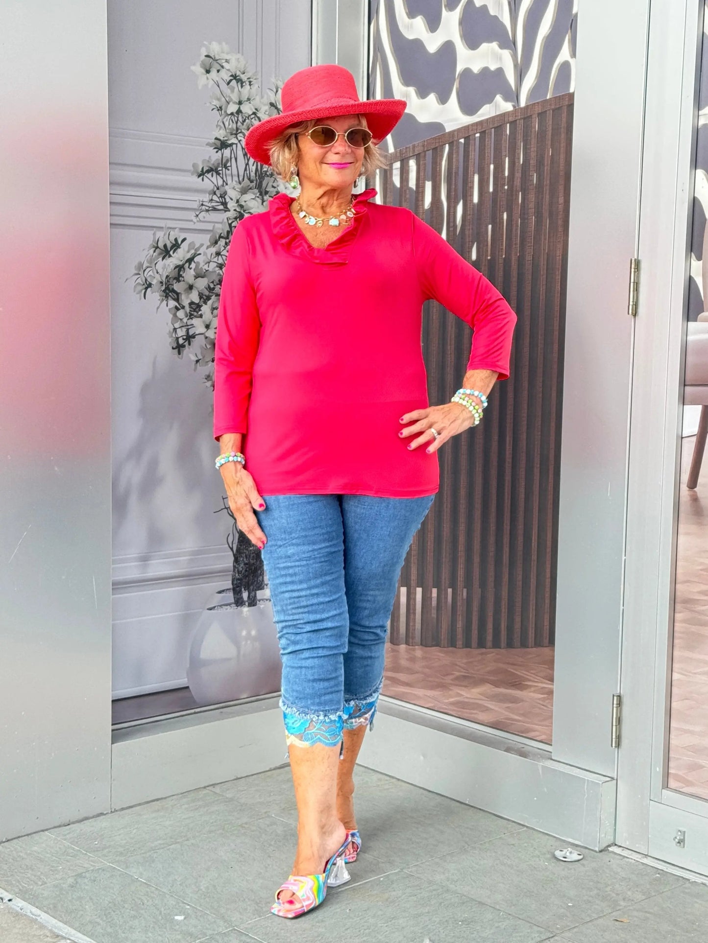LULU-B STRAWBERRY RUFFLE TOP