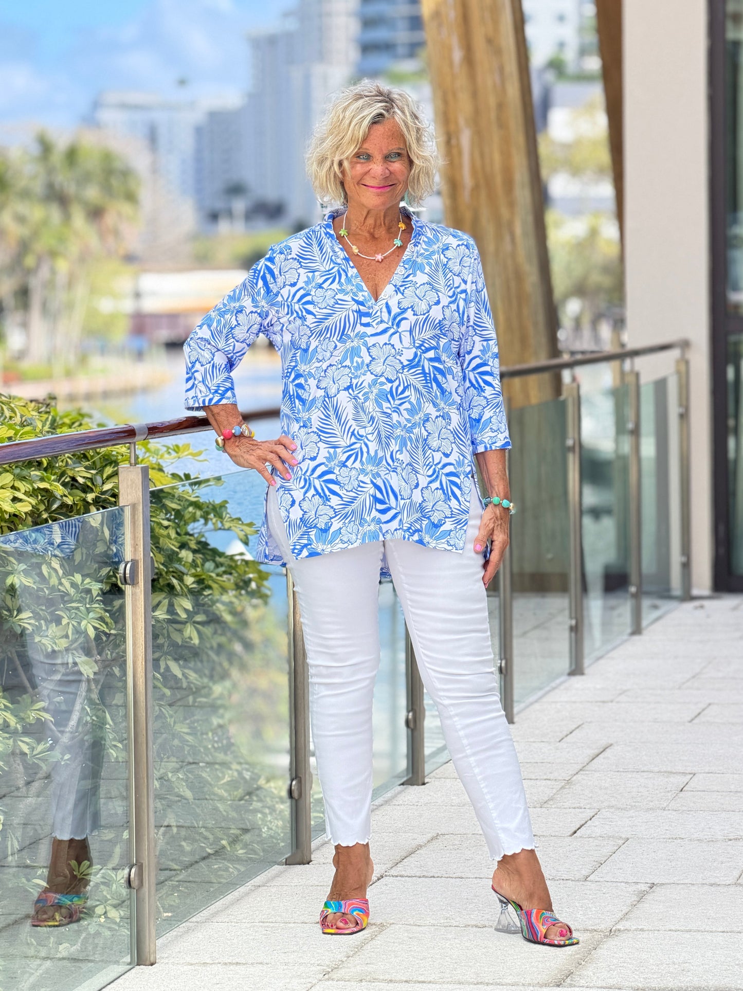 LULU B HIBISCUS COAST TUNIC
