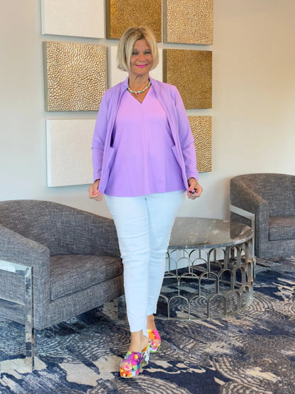 LILAC TAILORED V NECK