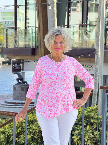LULU B STARFISH HARBOR ASYMMETRIC TOP