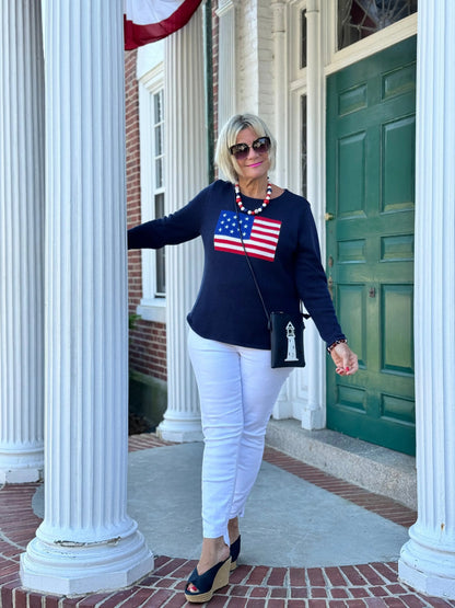 LULU-B NAVY FLAG SWEATER