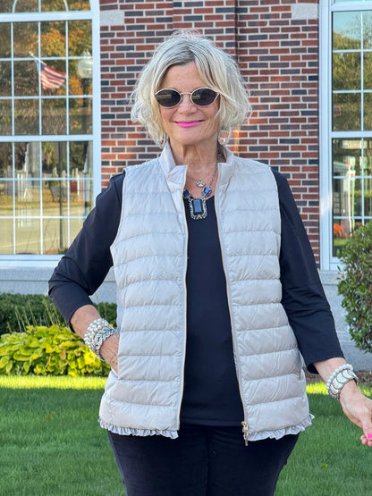 LULU-B SILVER SHORT PUFFER VEST