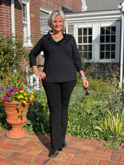 LULU-B BLACK RUFFLE TOP